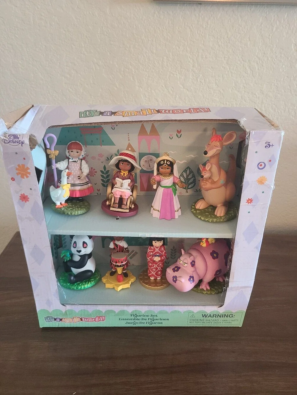 Disney Store It's a Small World Figures 8pc Set Belgium India Africa Japan Hippo